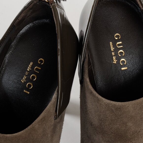 Gucci Green Patent Leather and Suede Booties - Picture 10 of 11